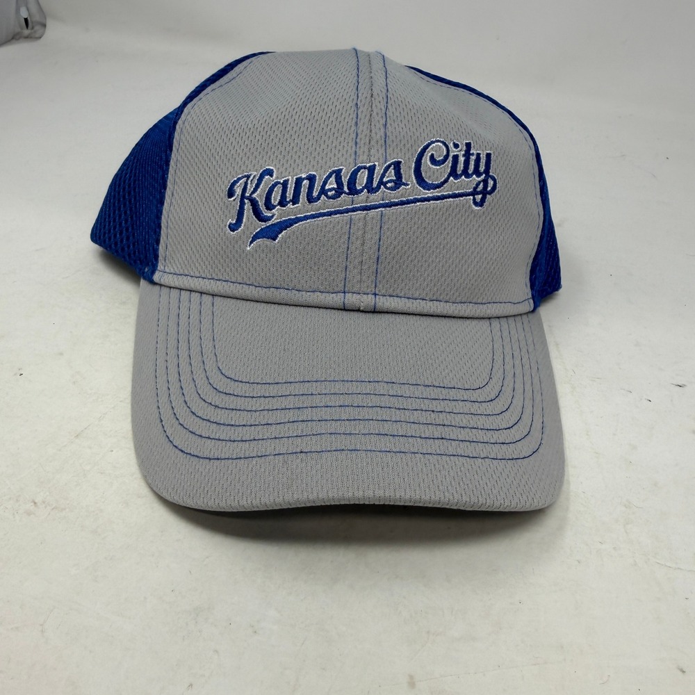 Kansas City Hat Unisex OSFM Grey Blue Baseball Trucker Snapback BC EUC